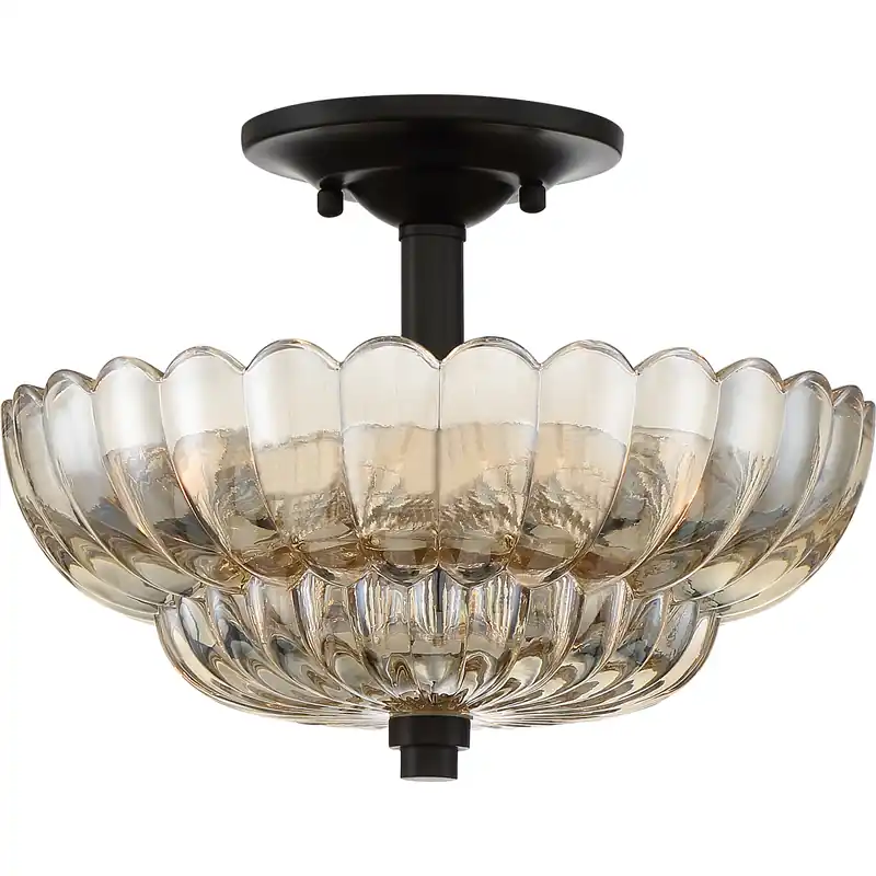 Quoizel Whitecap 3 Light 12 inch Mottled Cocoa Semi-Flush Mount Ceiling Light WHP1712MC - Open Box Seasonal Sale