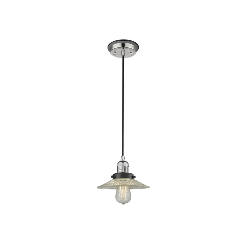 Franklin Restoration Halophane 1 Light 8.5 inch Polished Nickel/Matte Black Mini Pendant Ceiling Light While Supplies Last