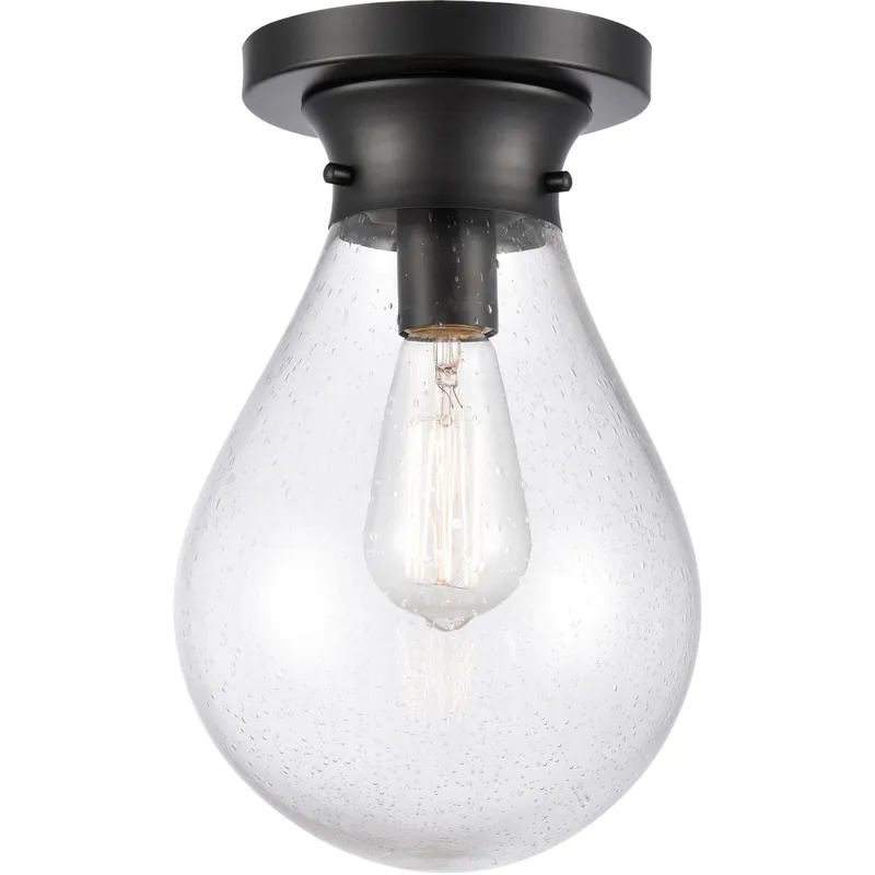 Mega Sale Genesis 1 Light 7.88 inch Matte Black Flush Mount Ceiling Light