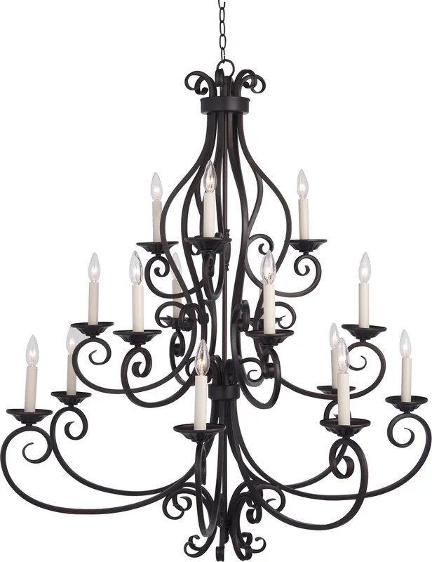 Special Discount Manor 15 Light 45 inch Oil Rubbed Bronze Multi-Tier Chandelier Ceiling Light in Without Shade