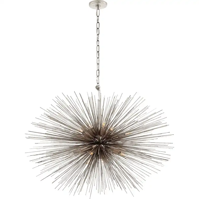Limited Edition Visual Comfort Signature Collection Kelly Wearstler Strada 20 Light 38 inch Burnished Silver Leaf Oval Chandelier Ceiling Light, Medium KW5074BSL - Open Box