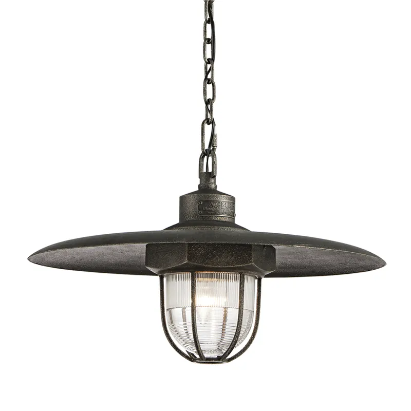 Genuine Troy Lighting Acme 1 Light 22 inch Aged Silver Pendant Ceiling Light F3897 - Open Box