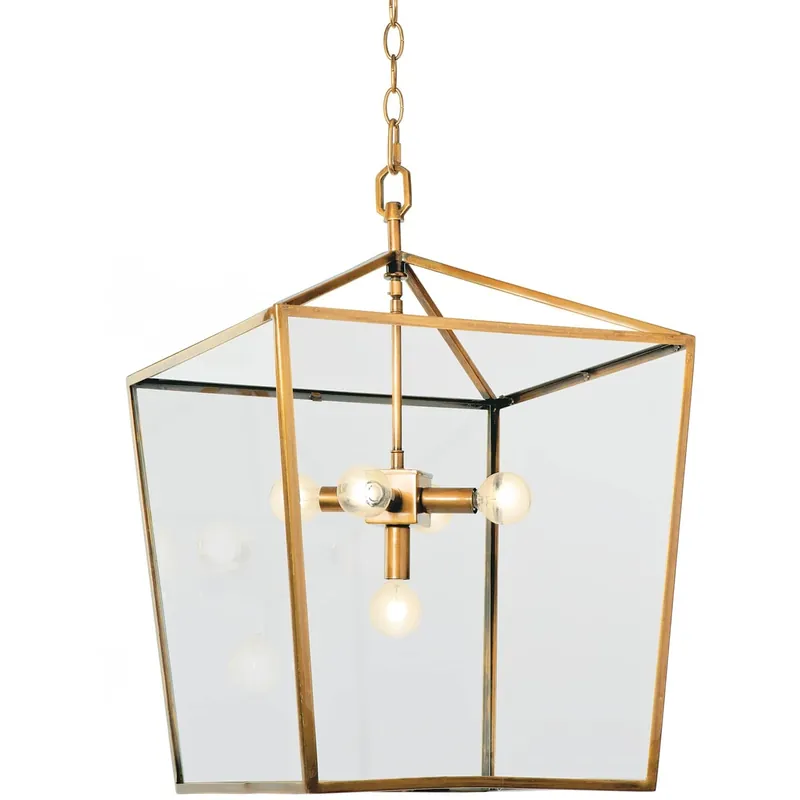 Super Sale Regina Andrew Camden 5 Light 16 inch Natural Brass Ceiling Lantern Ceiling Light 16-1039NB - Open Box