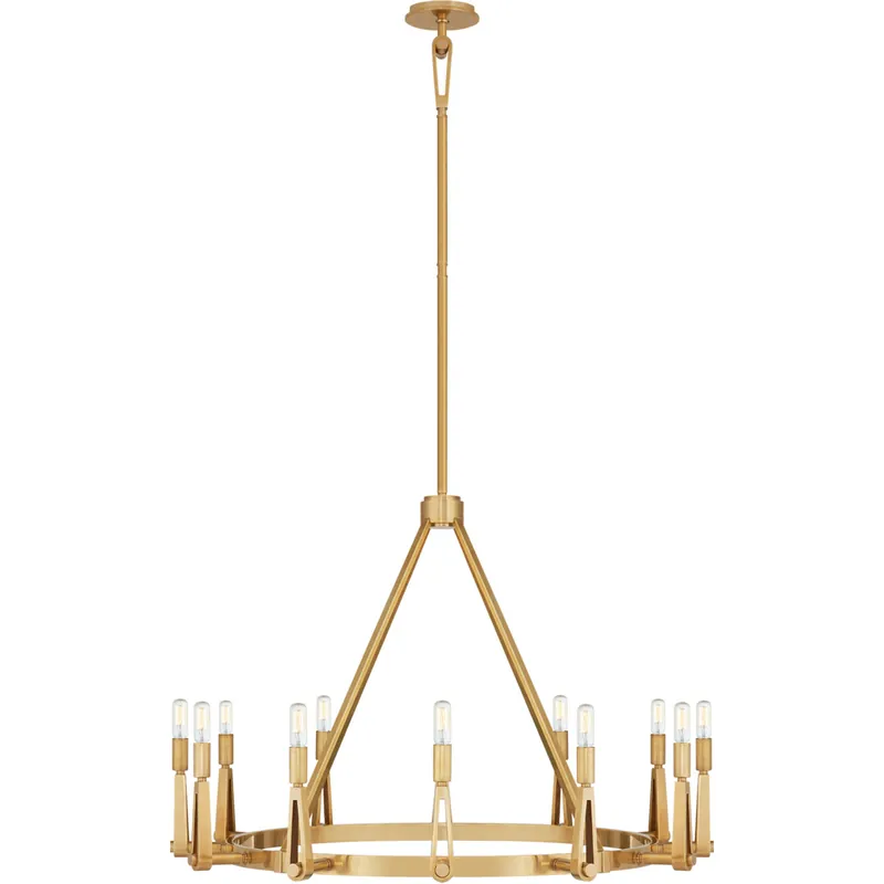 Viral Visual Comfort Signature Collection Thomas O'Brien Alpha 12 Light 38.75 inch Hand-Rubbed Antique Brass Chandelier Ceiling Light in (None), Grande TOB5512HAB - Open Box