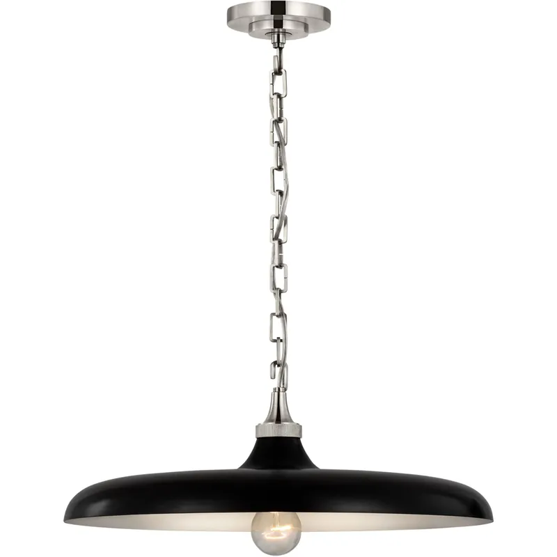 Reduced Price Visual Comfort Signature Collection Thomas O'Brien Piatto LED 18 inch Polished Nickel Pendant Ceiling Light in Aged Iron, Medium TOB5115PN-AI - Open Box