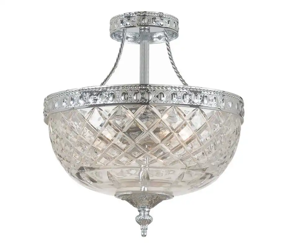 Signature 2 Light 8 inch Polished Chrome Semi Flush Mount Ceiling Light Seasonal Sale