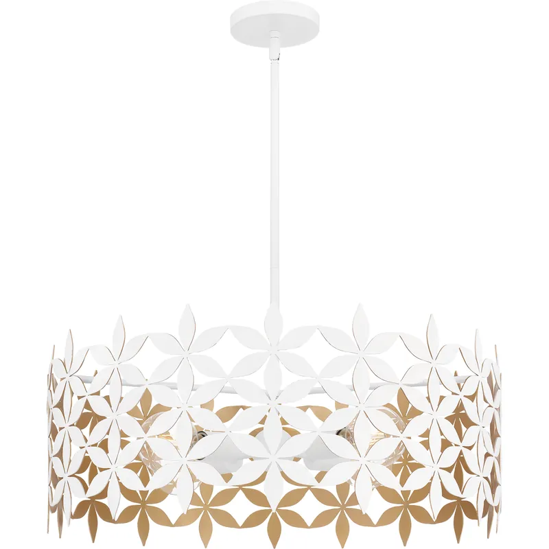 Grab Now Quoizel Piper 4 Light 24.25 inch Matte White Pendant Ceiling Light QP6746W - Open Box