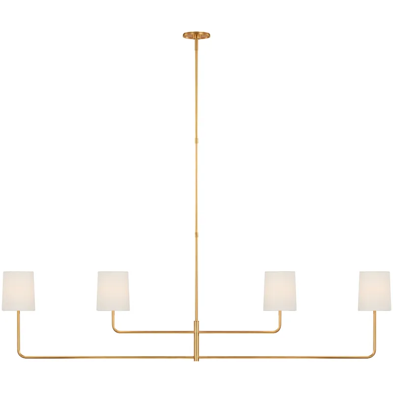 Brand New Visual Comfort Signature Collection Barbara Barry Go Lightly LED 70 inch Gild Linear Chandelier Ceiling Light BBL5087G-L - Open Box