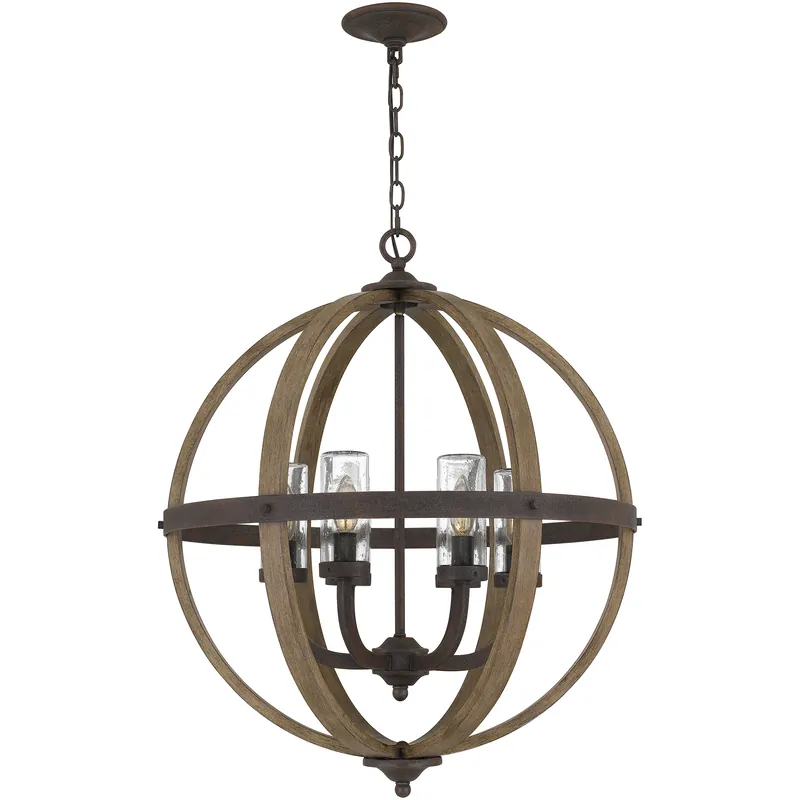 Best Seller Quoizel Fusion 6 Light 24.75 inch Rustic Black Pendant Ceiling Light, Outdoor FSN2825RK - Open Box