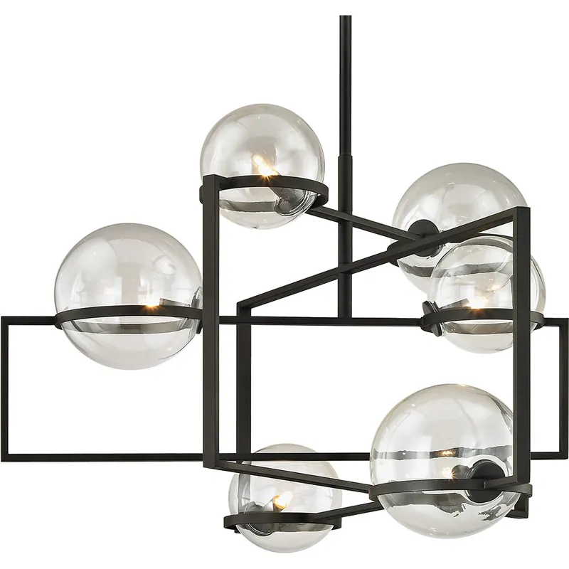 Elliot 6 Light 30 inch Textured Black Chandelier Ceiling Light Deal