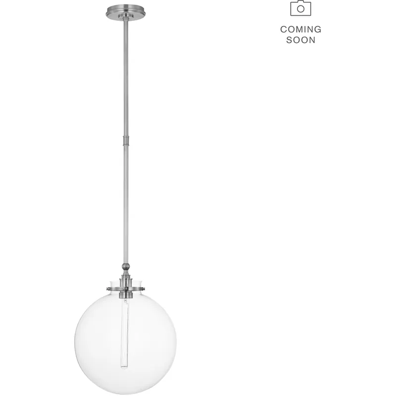 Visual Comfort Signature Collection Chapman & Myers Parkington LED 14 inch Polished Nickel Globe Pendant Ceiling Light CHC5542PN-WG - Open Box Editor’s Pick