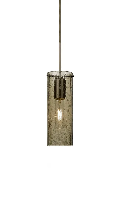 Besa Lighting Juni 1 Light Bronze Pendant Ceiling Light in Latte Bubble Glass 1JT-JUNI10LT-BR - Open Box Exclusive Offer