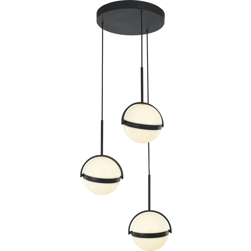 Globo LED 16.25 inch Matte Black Multi-Pendant Ceiling Light Special Discount