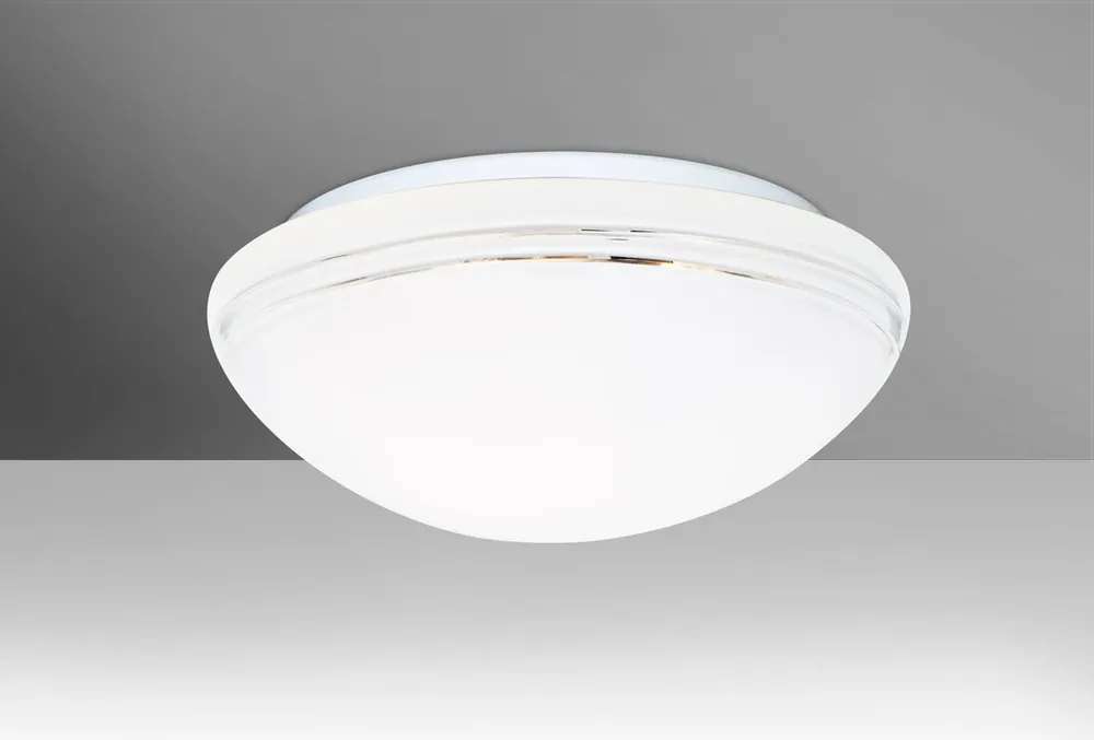 Modern Besa Lighting Bobbi 12 2 Light 12 inch Flush Mount Ceiling Light in Incandescent, Opal Cut Glass 911010C - Open Box