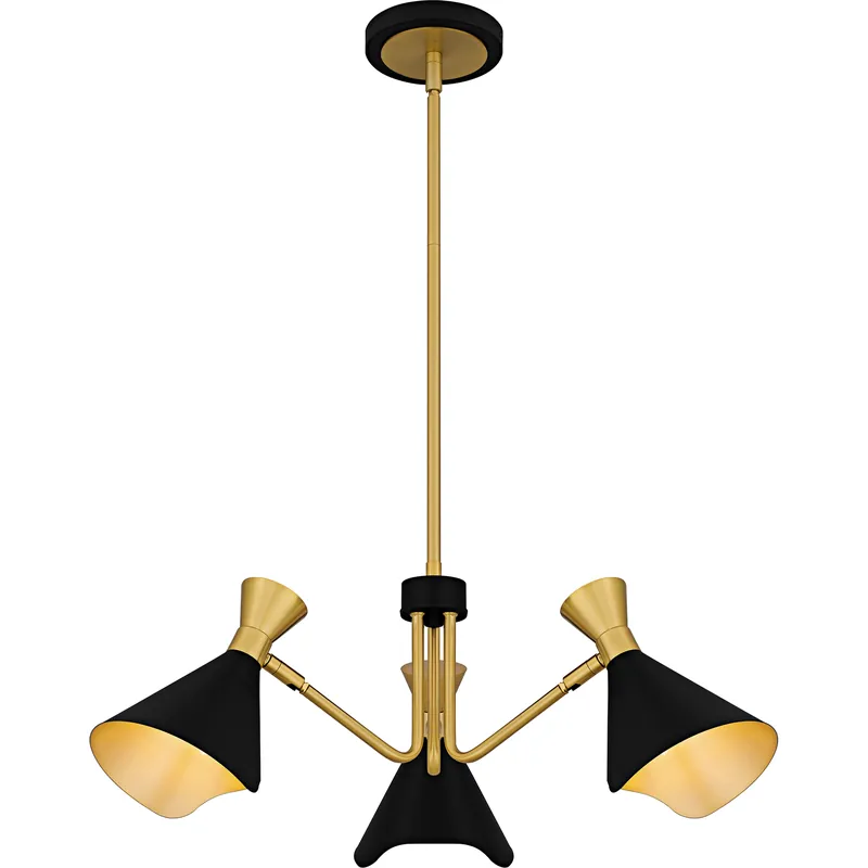 Special Discount Quoizel Arden 3 Light 26 inch Matte Black Chandelier Ceiling Light ADN5026MBK - Open Box