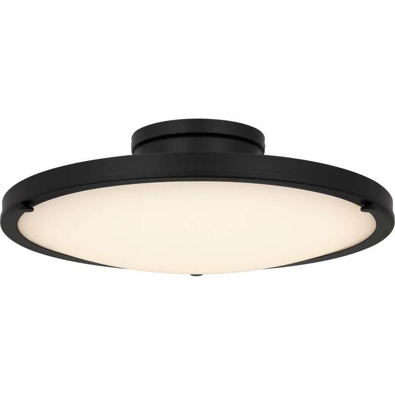 Quoizel Donne LED 15.75 inch Matte Black Semi-Flush Mount Ceiling Light, Medium QSF6784MBK - Open Box Free Returns