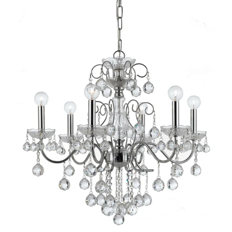Hassle-Free Returns Imperial 6 Light 24 inch Polished Chrome Chandelier Ceiling Light