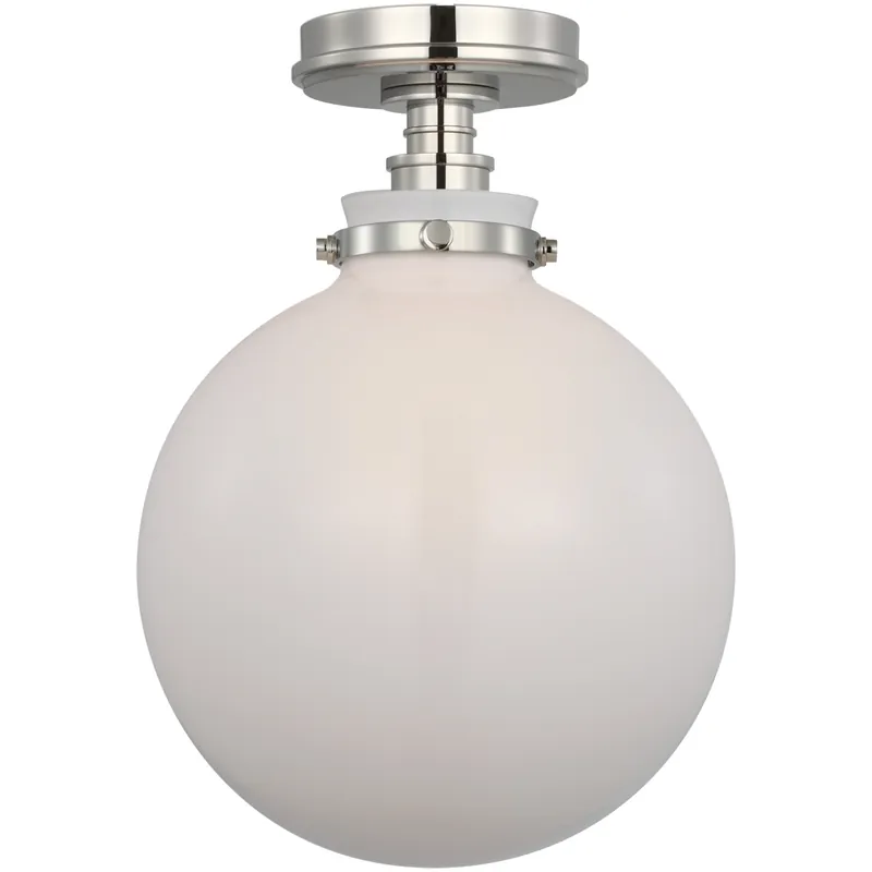 Cheap Visual Comfort Signature Collection Chapman & Myers Parkington LED 10 inch Polished Nickel Globe Flush Mount Ceiling Light CHC4526PN-WG - Open Box