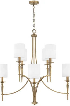 Abbie 8 Light 37 inch Aged Brass Chandelier Ceiling Light Mega Sale