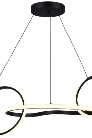 Zuri LED 33 inch Matte Black Chandelier Ceiling Light Brand New