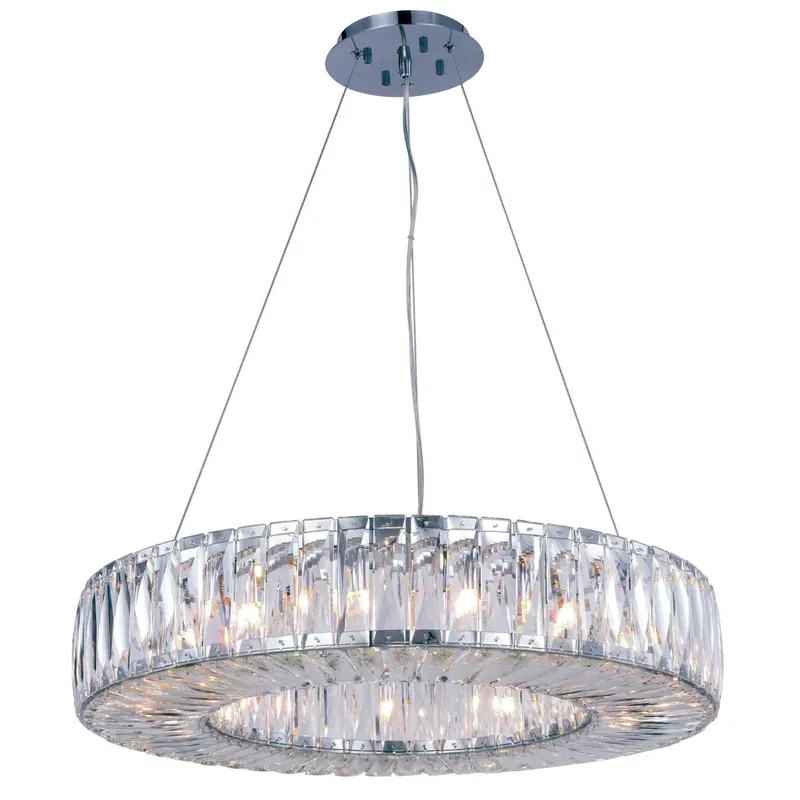 Bulk Order Cuvette 15 Light 26 inch Chrome Chandelier Ceiling Light, Royal Cut Clear Crystal