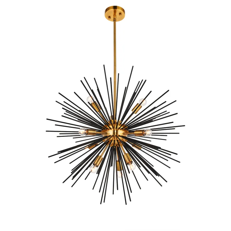 Daegan 10 Light 26 inch Light Antique Brass and Flat Black Pendant Ceiling Light Secure Checkout
