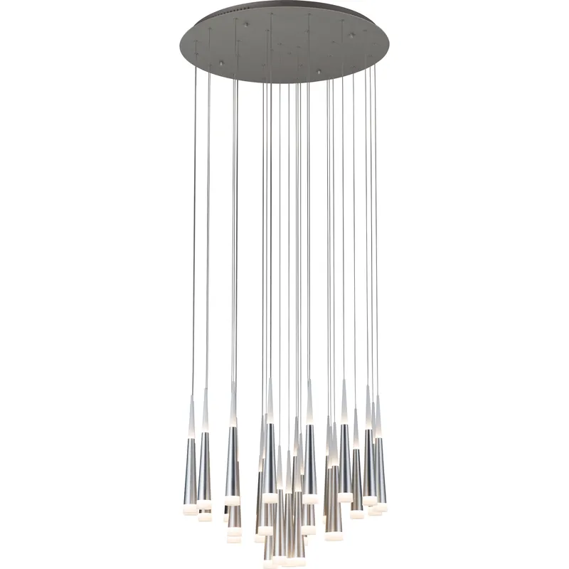 Meteor 28 Light 34 inch Brushed Aluminum Chandelier Ceiling Light Handmade