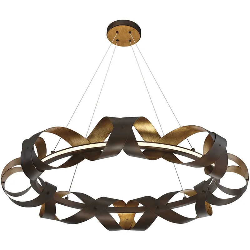 Banderia LED 33 inch Bronze and Gold Chandelier Ceiling Light, Medium Exclusive Offer
