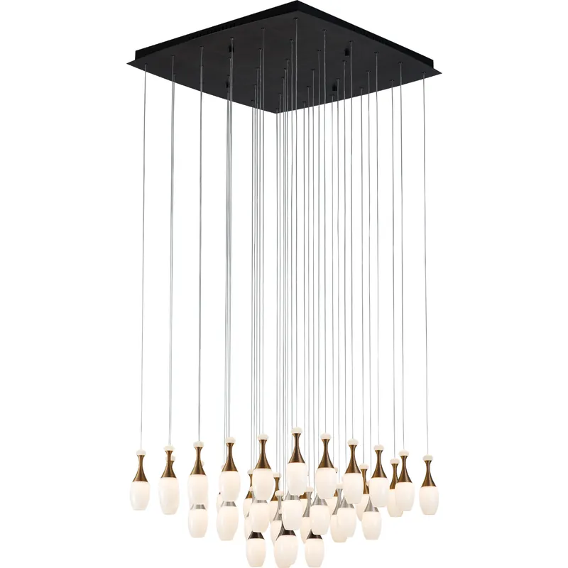 Cheap La Botella 36 Light 30 inch Deep Taupe / Brushed Aluminum / Brushed Gold Chandelier Ceiling Light