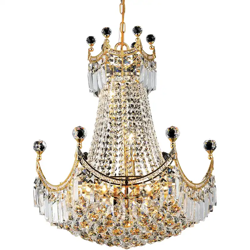 Corona 9 Light 20 inch Gold Dining Chandelier Ceiling Light in Royal Cut Instant Buy