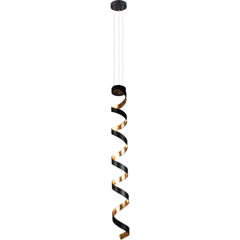 Spiral 6 Light 6 inch Black and Gold Pendant Ceiling Light Get Yours