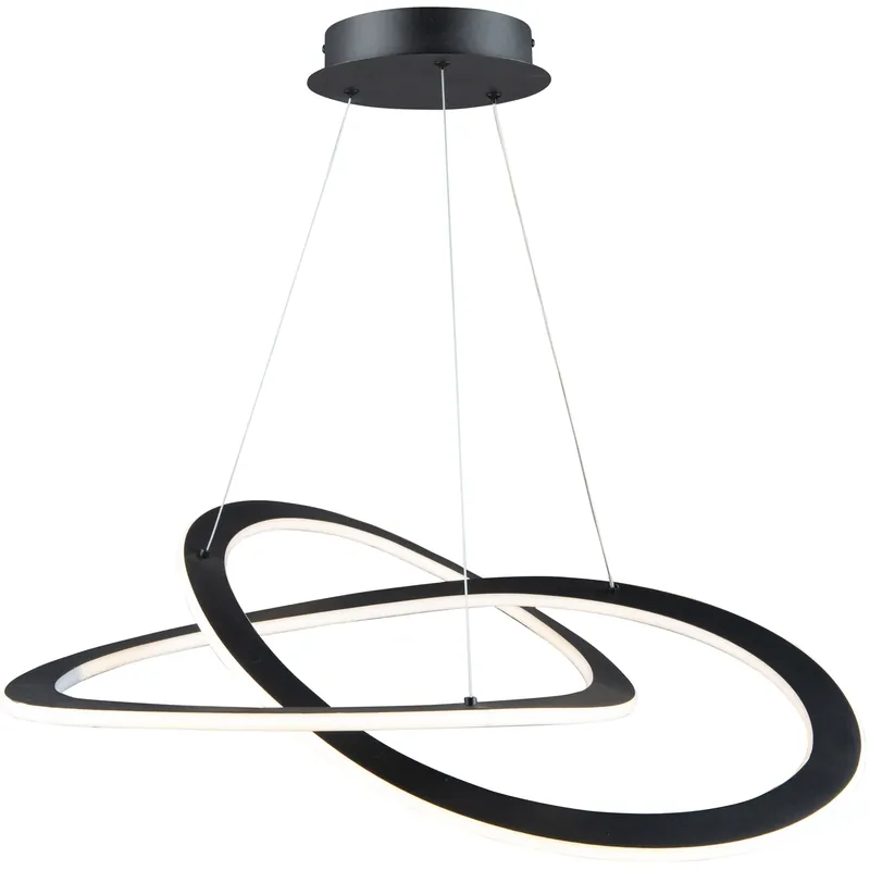 No Minimum Order Wave LED 26.8 inch Black Chandelier Ceiling Light