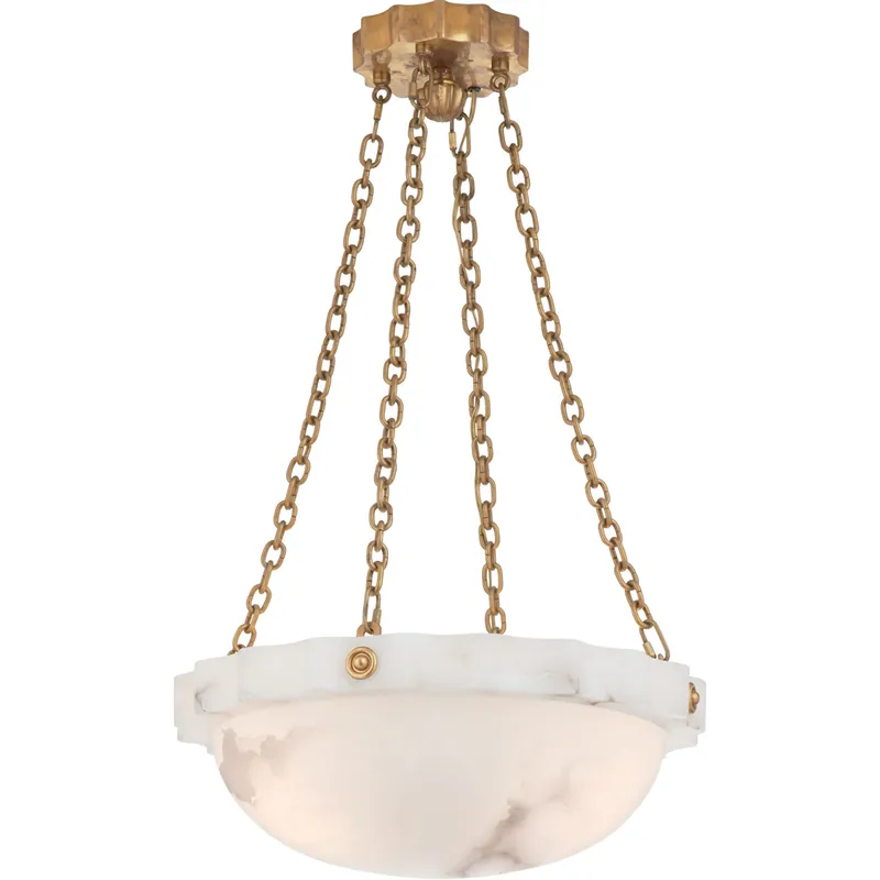 Chapman & Myers Fluted Band 2 Light 18.25 inch Alabaster Chandelier Ceiling Light, Medium No Minimum Order