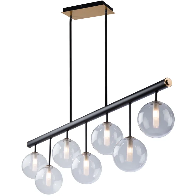 Order Now Aurelia 7 Light 48 inch Matte Black and Brass Island Light Ceiling Light