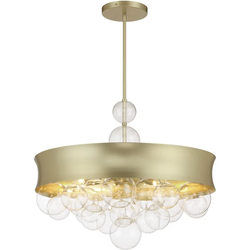 Fan Favorite Verdi Square 8 Light 26 inch Soft Gold With Gold Leaf Convertible Pendant Ceiling Light