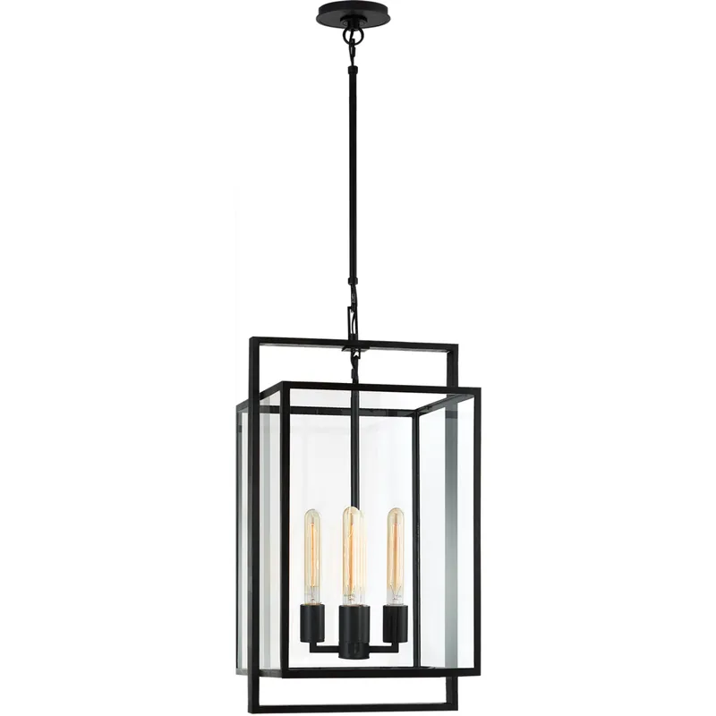 Ian K. Fowler Halle 4 Light 14 inch Aged Iron Lantern Pendant Ceiling Light, Small No Minimum Order