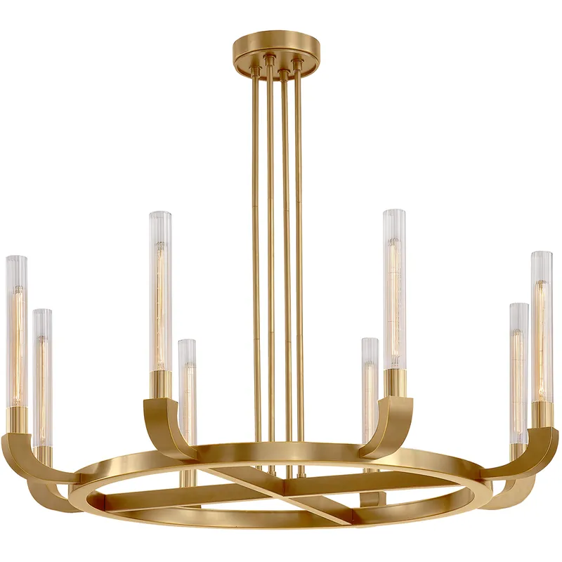 Don’t Miss Out Flute 8 Light 48 inch Vintage Brass Chandelier Ceiling Light