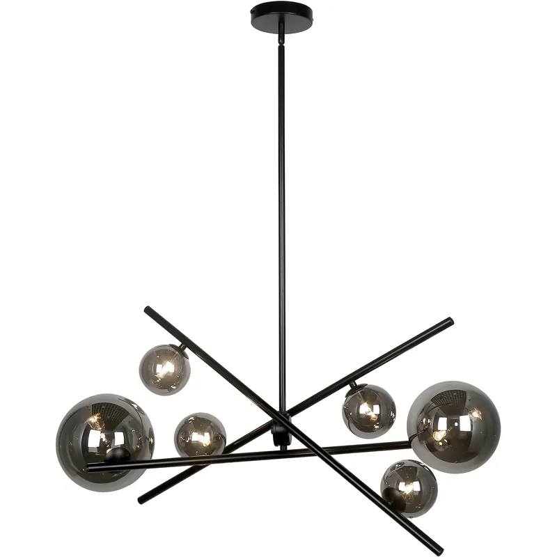 Pamela 6 Light 27 inch Matte Black Horizontal Pendant Ceiling Light, Swivel Best Price