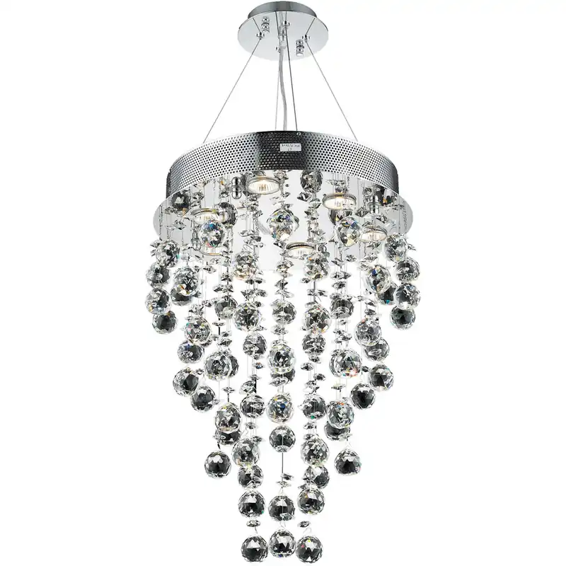 Limited Time Galaxy 7 Light 16 inch Chrome Dining Chandelier Ceiling Light in GU10, Royal Cut