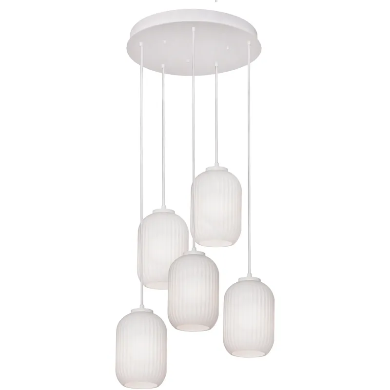Handmade Callie 5 Light 24 inch White Pendant Ceiling Light