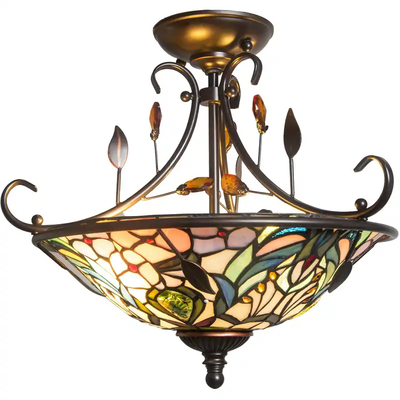 Genuine Evelyn 2 Light 17 inch Antique Golden Bronze Flush Mount Ceiling Light