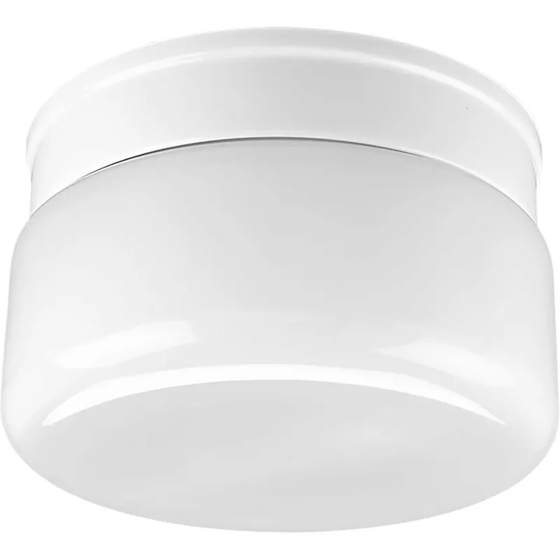 Trusted Brand White Glass 2 Light 8.75 inch White Flush Mount Ceiling Light
