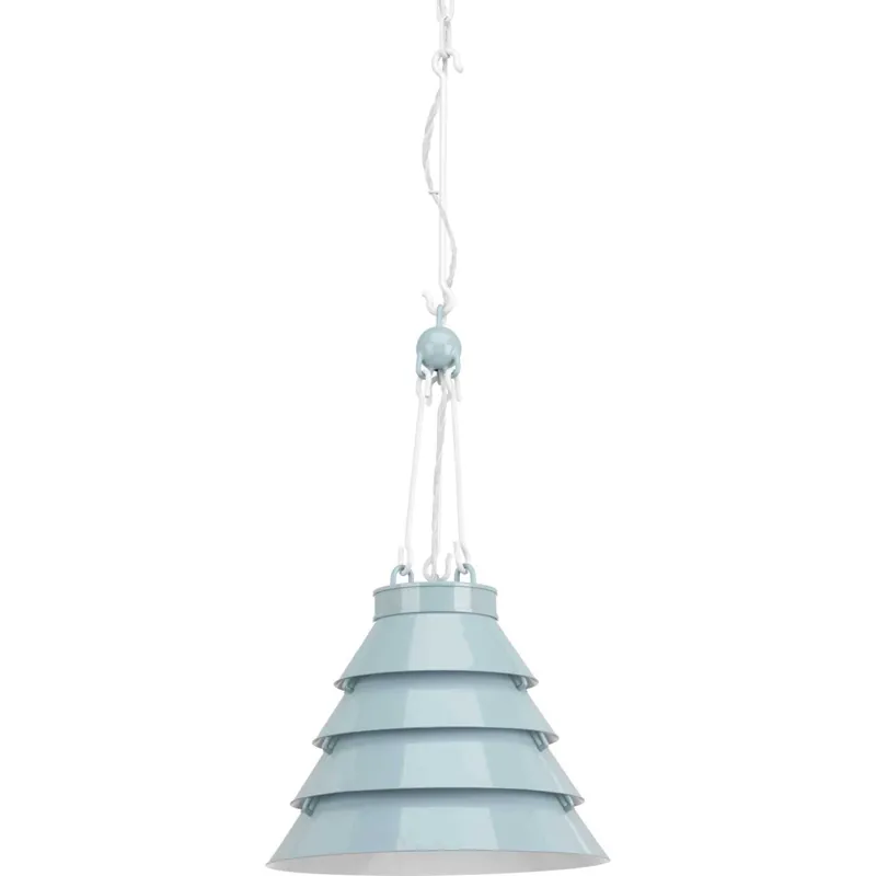 Point Dume™ Surfrider 1 Light 13.88 inch Matte Blue Enamel Pendant Ceiling Light, Design Series Free Returns