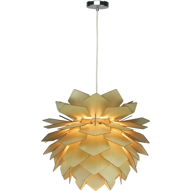 Deal Canada 1 Light 20.86 inch Natural Wood Chandelier Ceiling Light