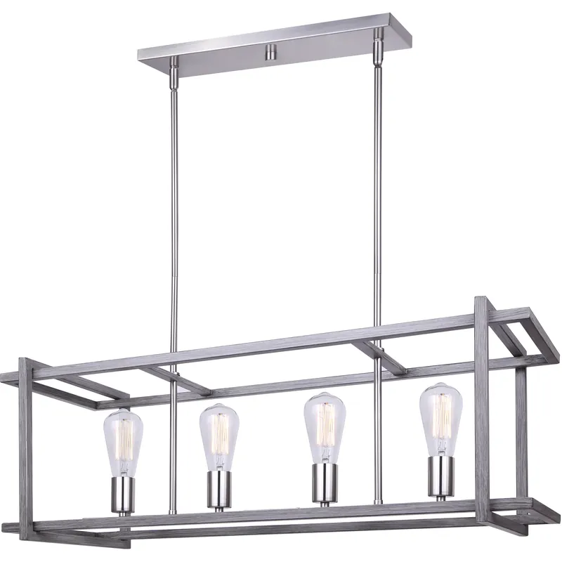 Bargain Carli 4 Light 33 inch Brushed Nickel and Brushed Dark Grey Chandelier Ceiling Light