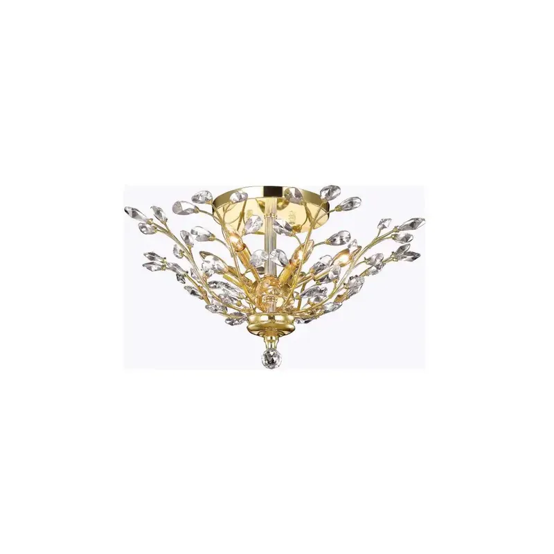 Orchid 6 Light 27 inch Gold Flush Mount Ceiling Light in Royal Cut Budget