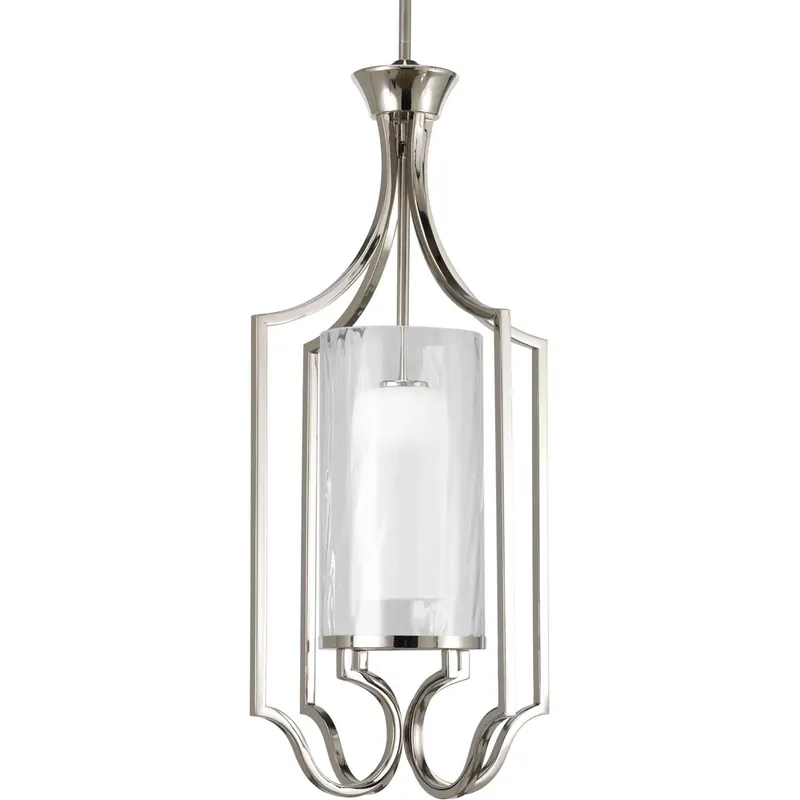 Caress 1 Light 14 inch Polished Nickel Foyer Pendant Ceiling Light, Small Premium