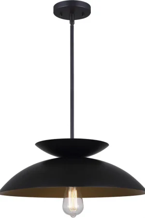 Ziva 1 Light 18 inch Matte Black Pendant Ceiling Light Limited Offer