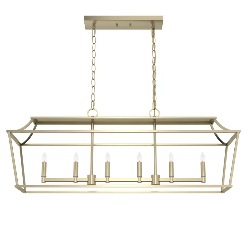 Laurel Ridge 6 Light 42 inch Alturas Gold Linear Chandelier Ceiling Light Get Yours