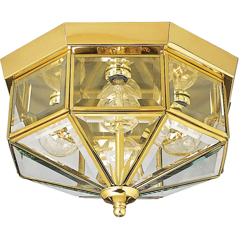 Petronella 4 Light 11.13 inch Polished Brass Flush Mount Ceiling Light Popular